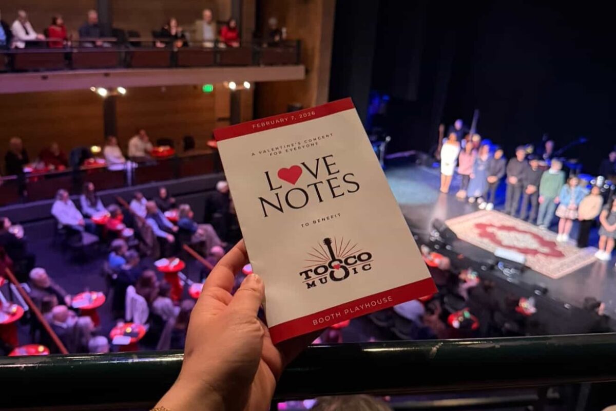 Love Notes program with scholarship winners onstage by Makayla Binter 2 7 26